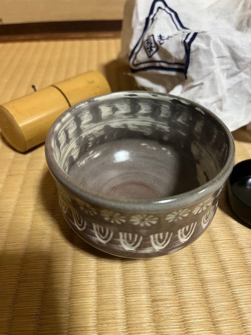 茶道具 野点セット 茶碗 棗 竹籠 茶筅筒 抹茶 Tea Set