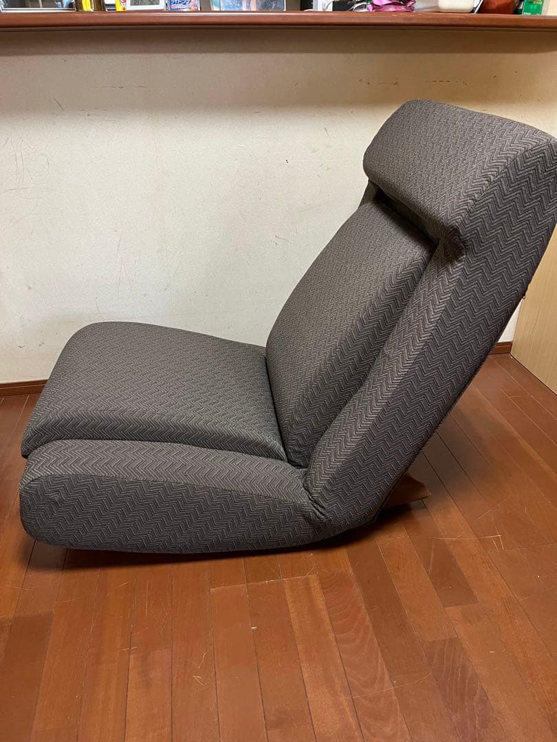 【ロッキングチェア】ブリヂストン　ロッキングソファ　オットマン付き　ブラウン色