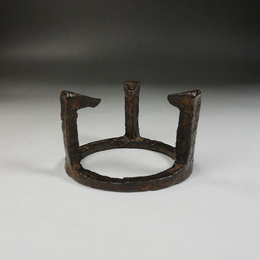 Ｗ１２１　蓋置　『唐銅　五徳　蓋置』『唐銅風炉師　藤井宗喜 作』　共箱　茶道具