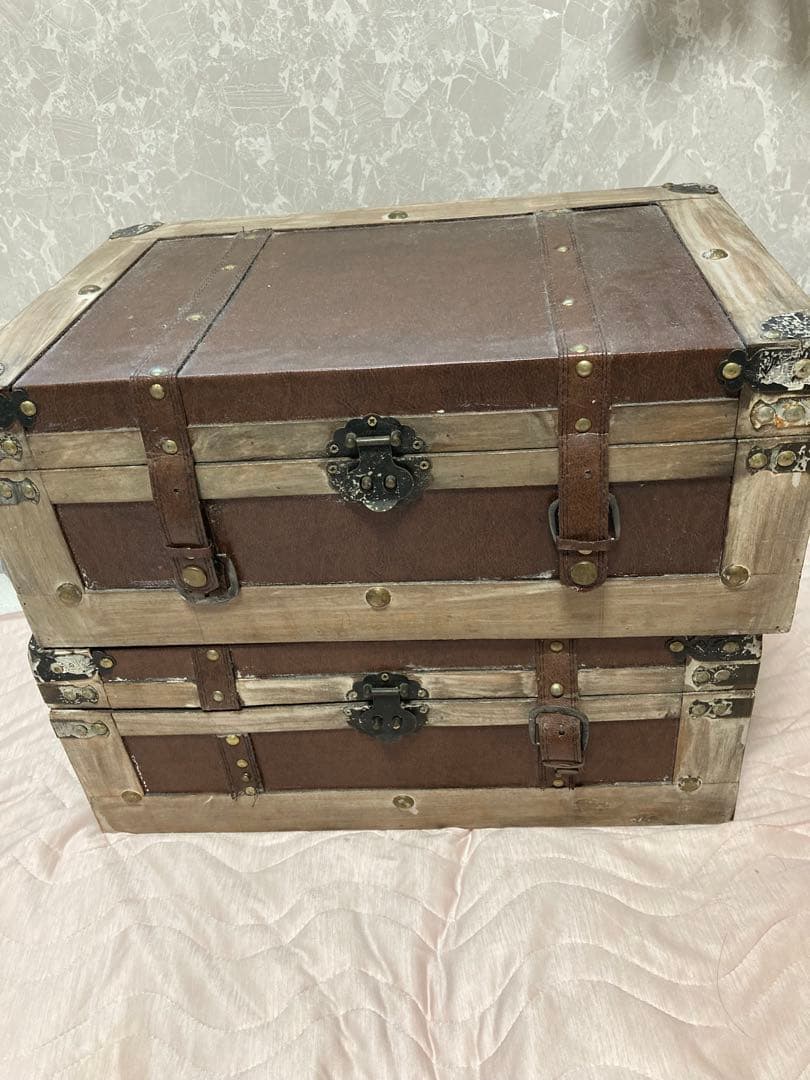 アンティーク調 木製 トランクケース 2箱