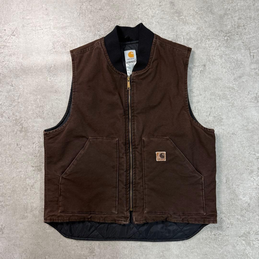 なみ様carhartt カーハート【L】 00sダックベスト フェード 雰囲気◎