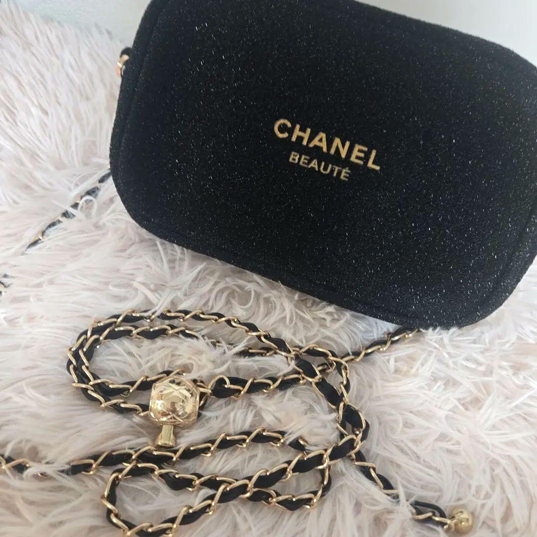新品 CHANEL ノベルティ チェーン付きポーチ ショルダーバッグ ラメ入り