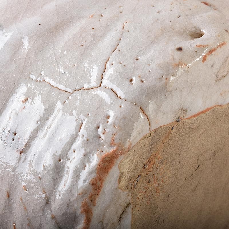 茶道具　山崎道正作　絵志野　水指　裏千家十五代鵬雲斎極め箱　M　R8732B