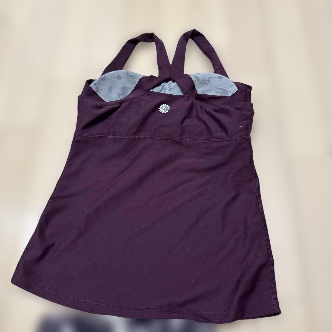 easyoga ヨガウェアセット パープル葉柄