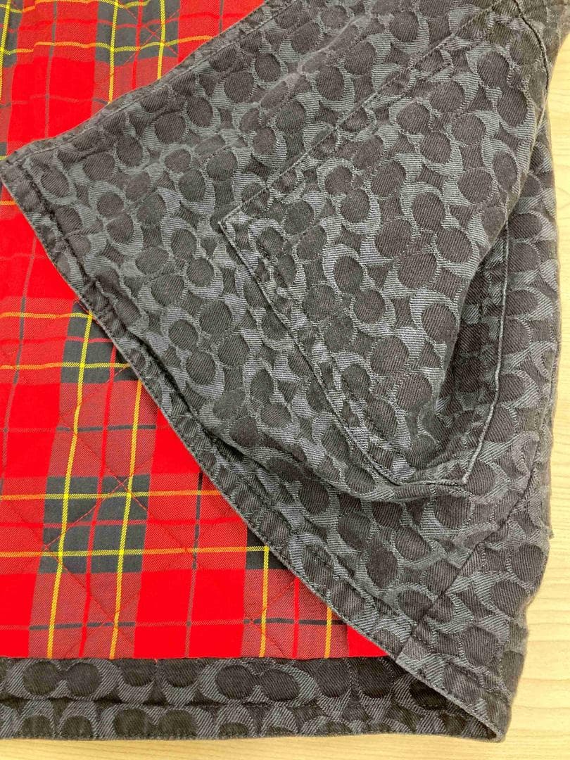 コーチ　シグネチャー ジャカード デニム ボニー コート 黒　170 / 98A