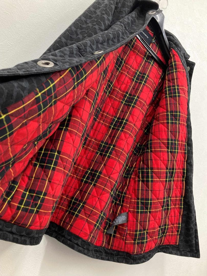 コーチ　シグネチャー ジャカード デニム ボニー コート 黒　170 / 98A