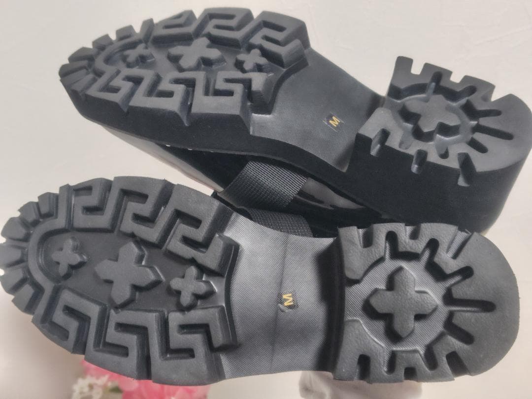 アキロン×ドノバン 厚底パールローファー 黒M Akiron × Donoban