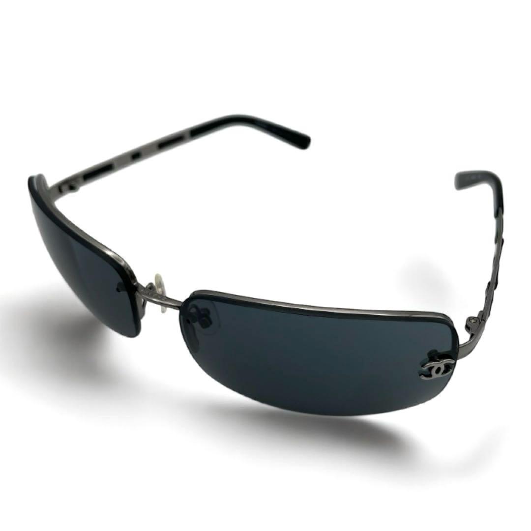 【美品】CHANEL シャネル サングラス リムレス ココマーク ブラック