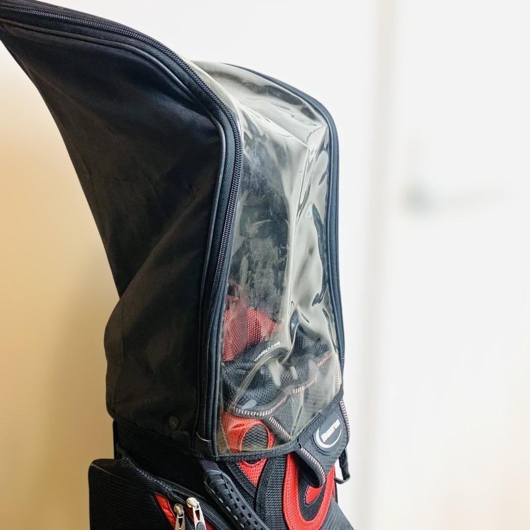 BURTON バートン ゴルフ キャディバッグ フード付き レッド ブラック