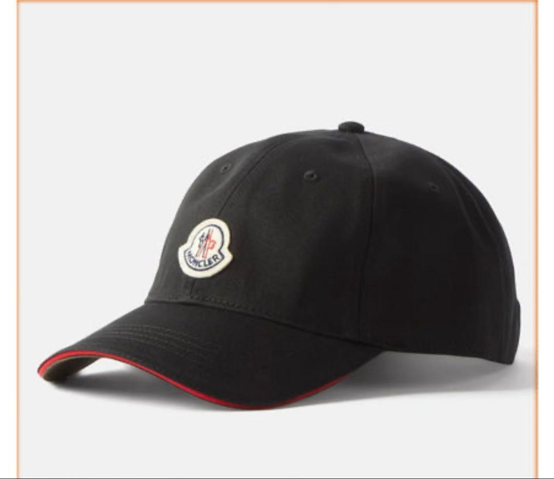 MONCLER コットン ベースボールキャップ ブラック