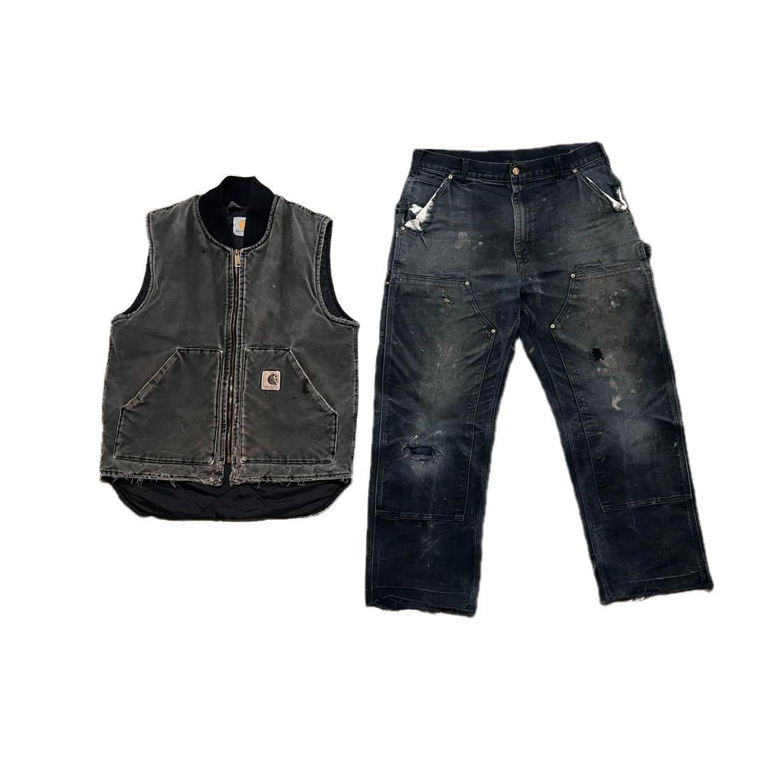 90’s usa 製Carhartt ベスト腰ゴム　雰囲気抜群