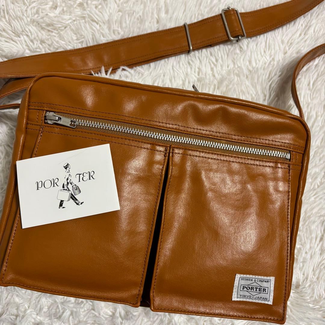 ポーター ショルダーバッグ フリースタイル 2層 大容量 カメラバッグ キャメル
