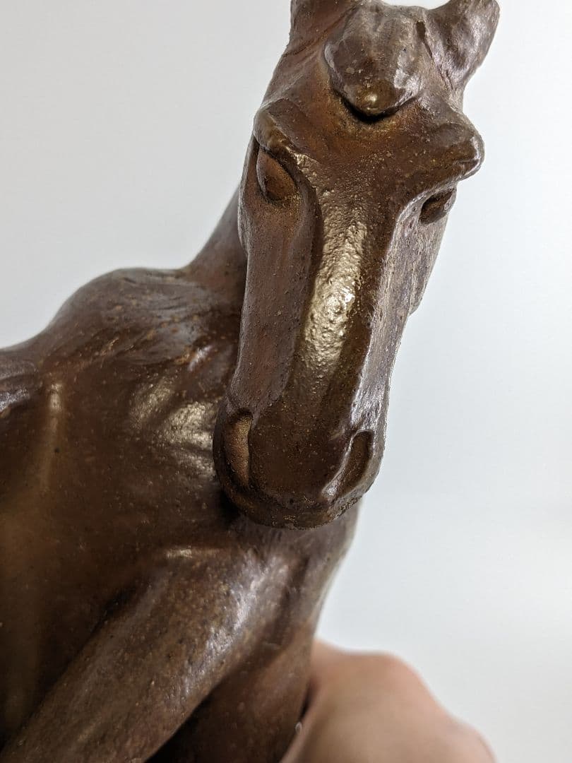 岡山県重要無形文化財 浦上善次 備前焼 午置物 干支 馬 工芸品 細工物 在銘