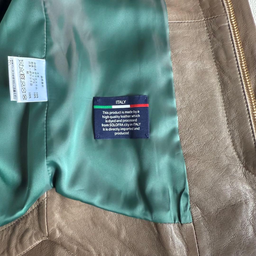 美品　パラスパレス　ラムレザー　イタリア　ノーカラー　ジャケット　3 ブルゾン