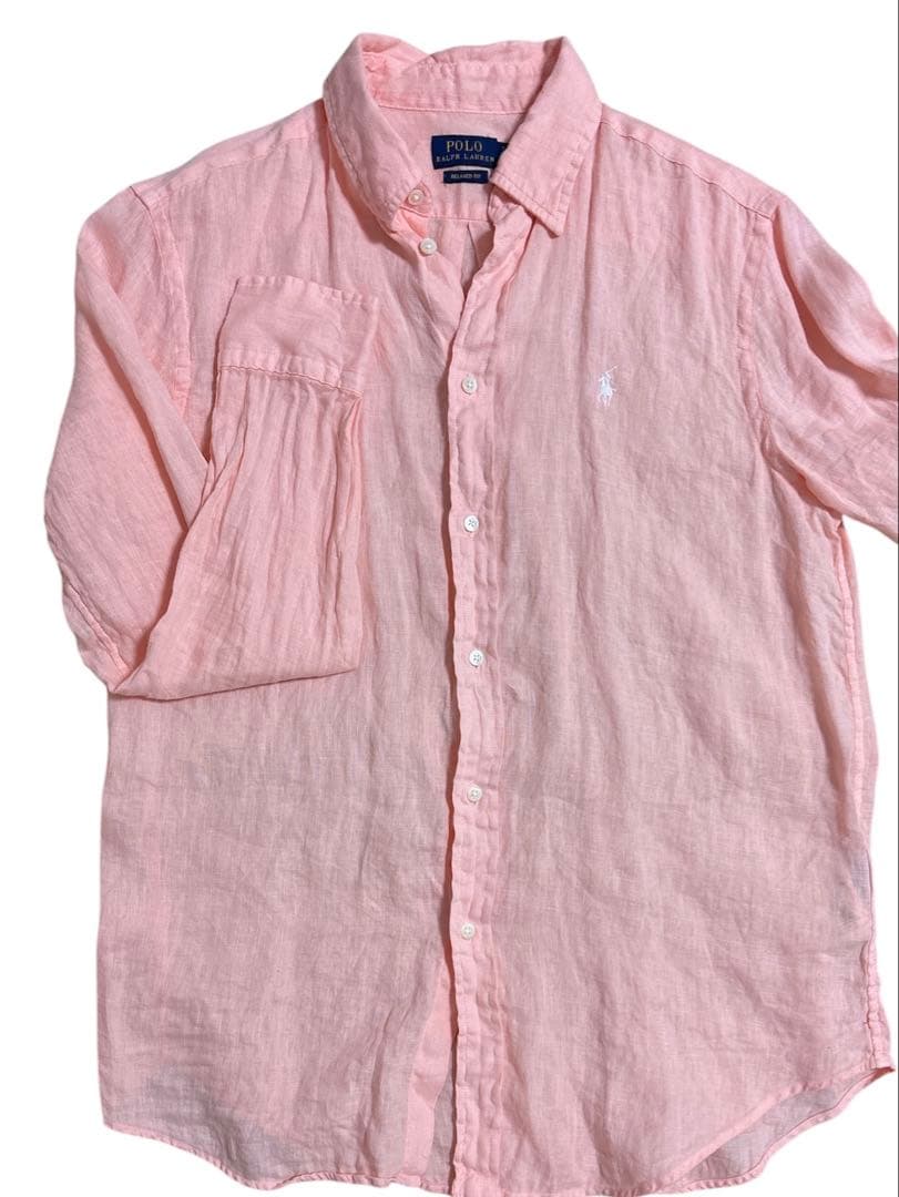 Polo Ralph Lauren ラルフローレン　リネンシャツ ピンク　長袖