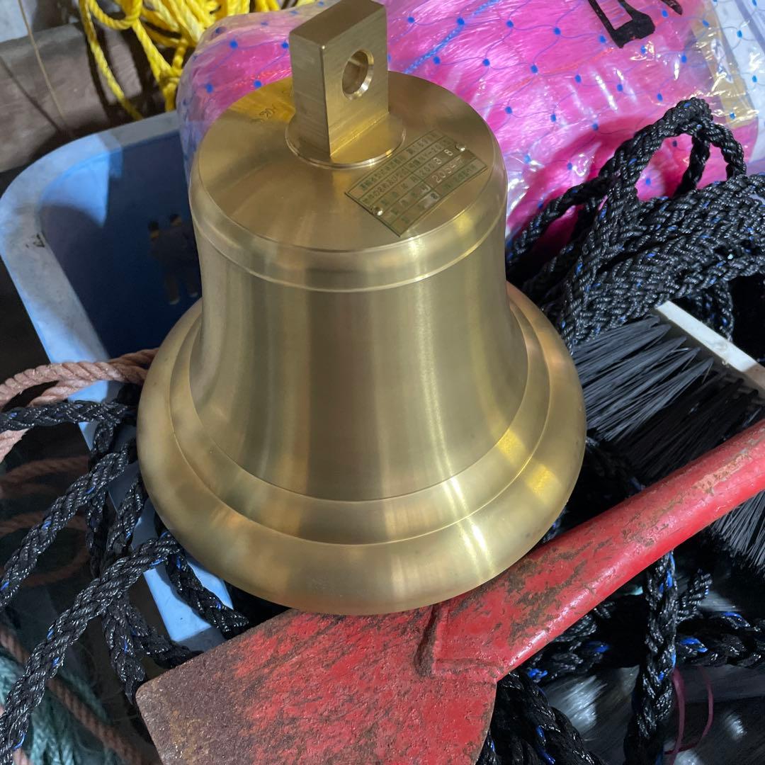 (極美品)長畑製作所 マリンベル 号鐘 船舶鐘 真鍮製 釣鐘