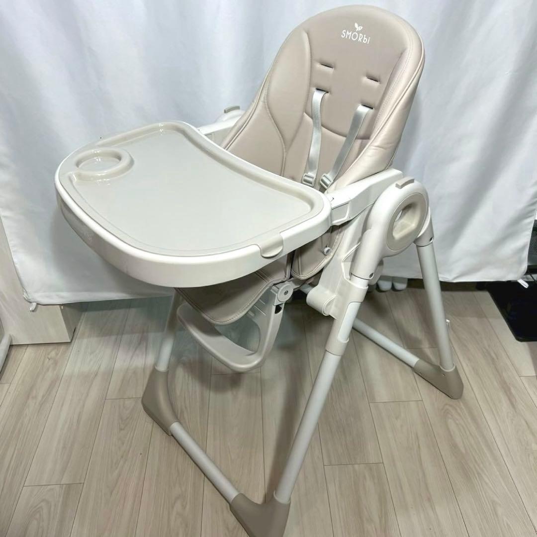 SMORbi のびのびマルチチェア ハイ＆ローチェア サンドグレー