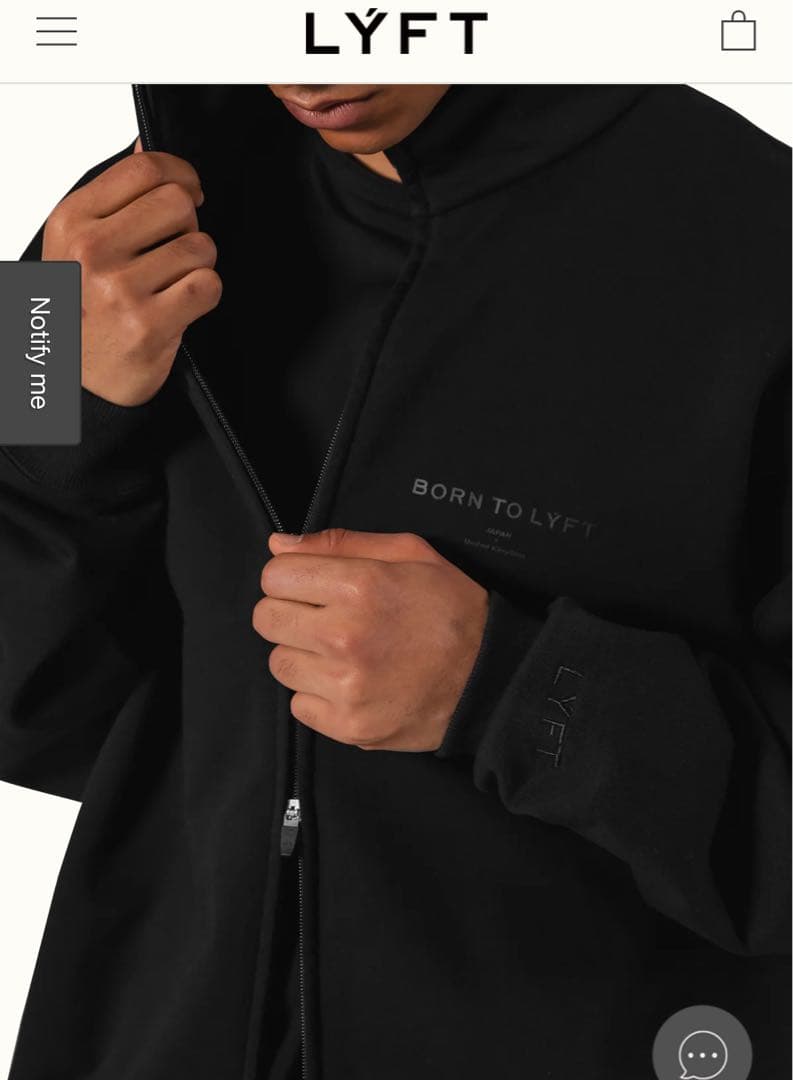 【美品】LYFT スタンドカラージップアップ ジャケット　ブラックXL