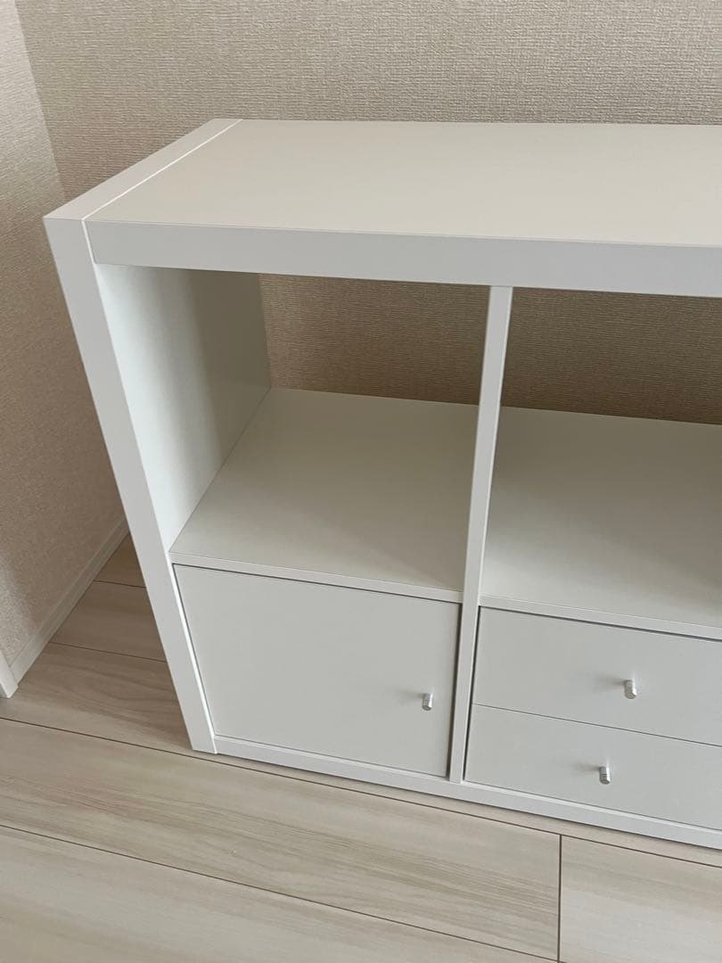 KALLAX カラックス シェルフユニット インサート4個付き, ホワイト