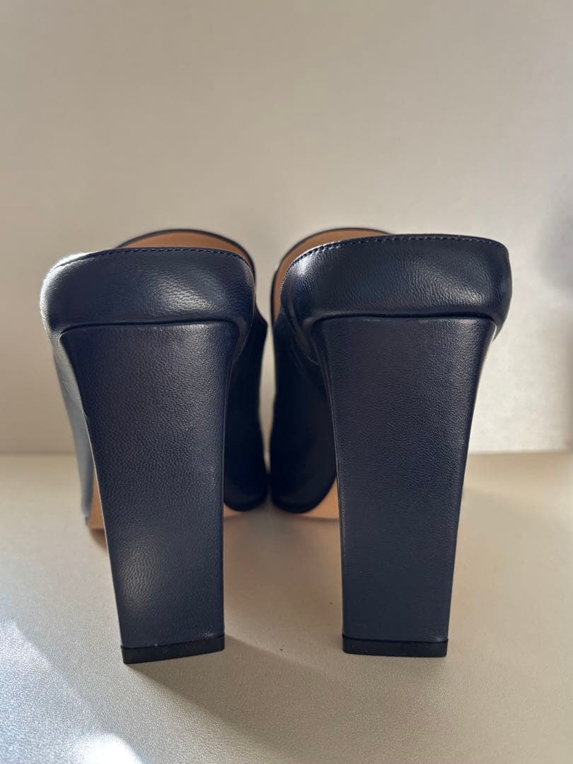 る*ち様 Sergio Rossi 23.5cm ネイビー レザー ハイヒールサ