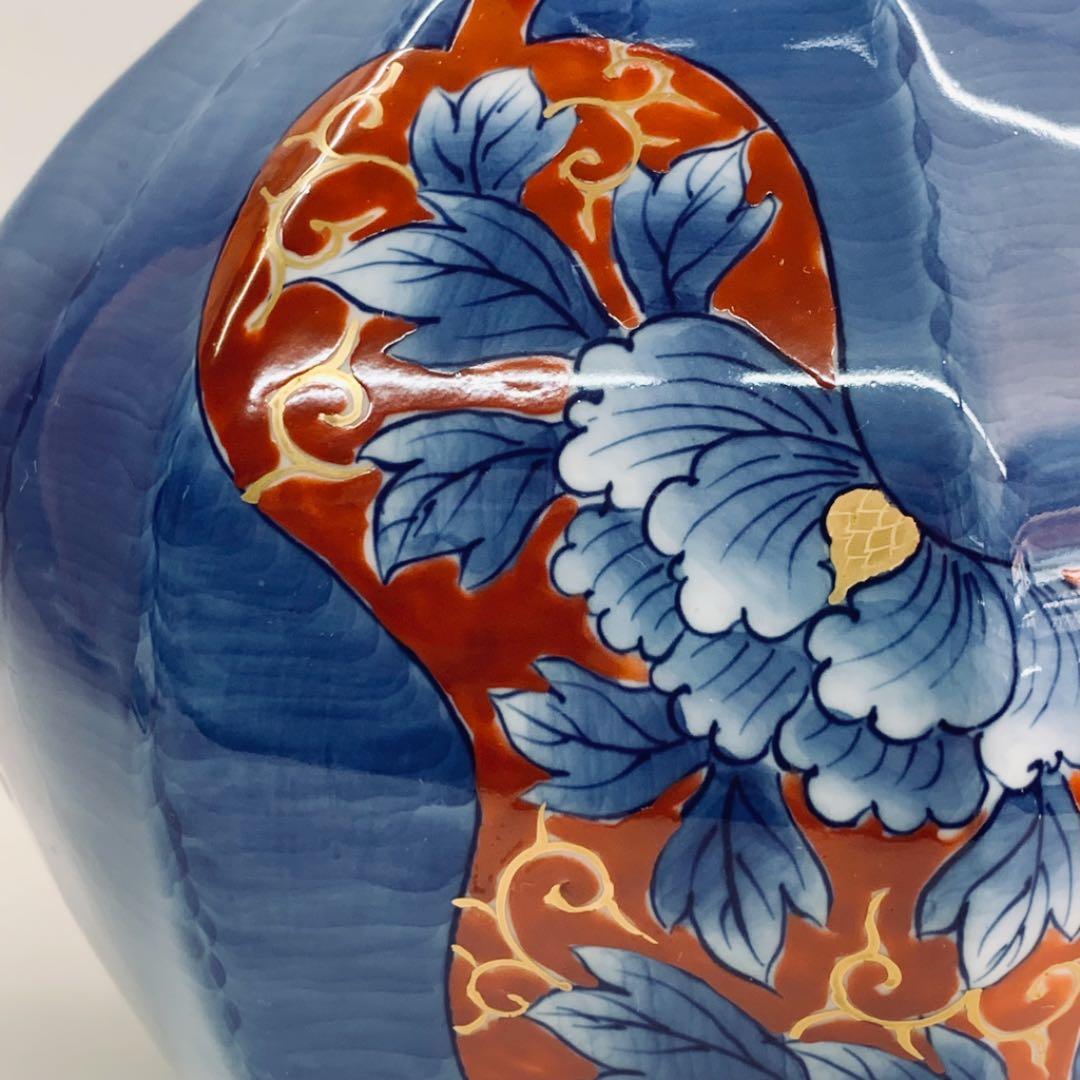 【花瓶1】有田焼　瓢形　瓢絵　12号　崋山万右衛門　共箱