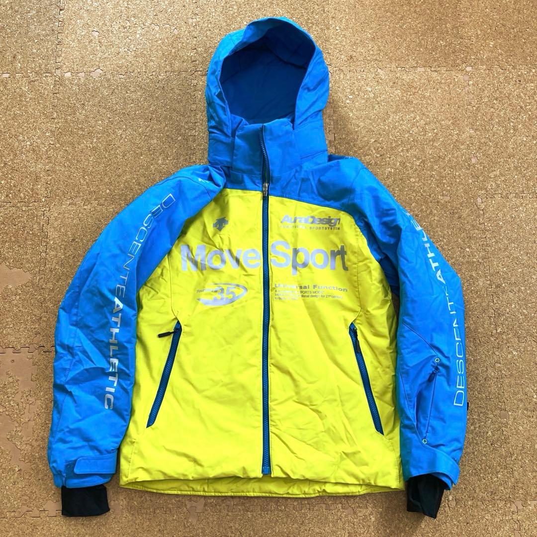 【美品】デサントdescentスキーウェアスキー スノボジャケットMメンズ黄青