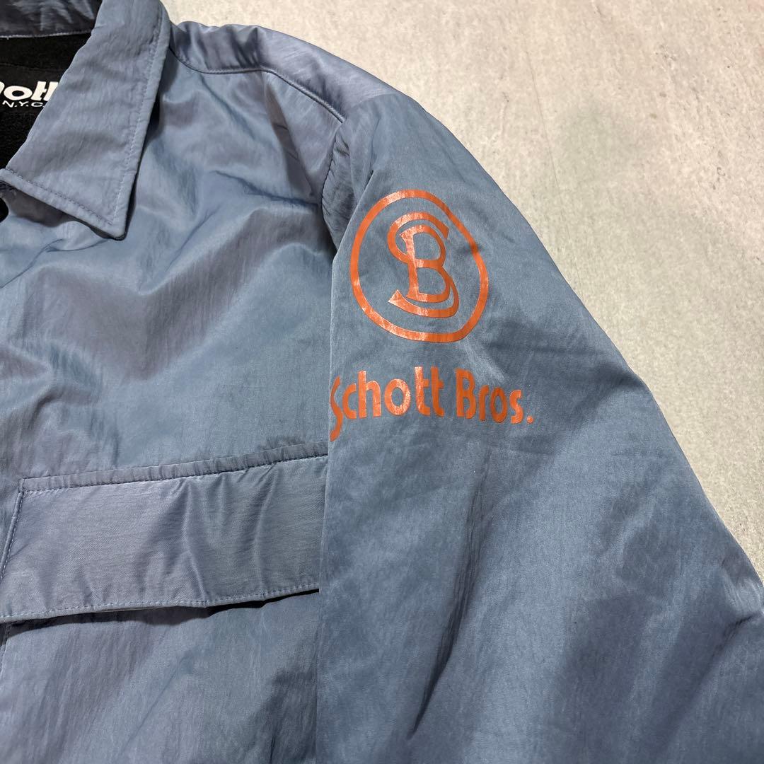 SCHOTT ショット 美品 コーチジャケット XL ブルー オレンジ nyc