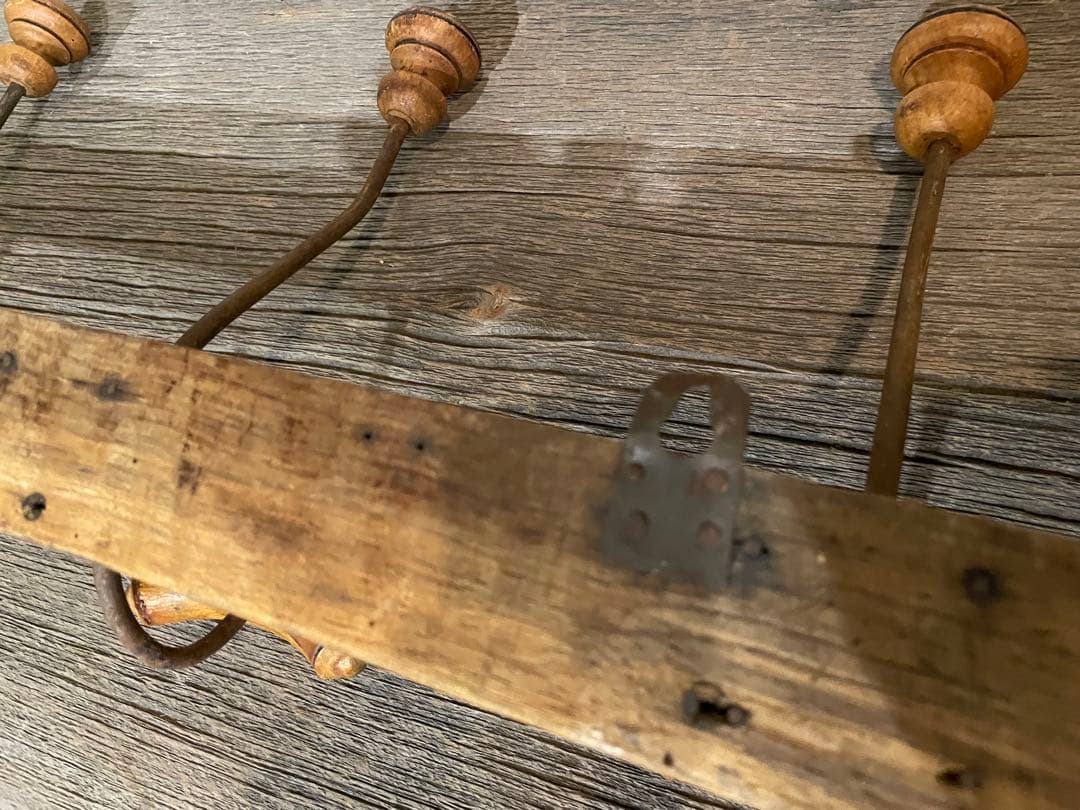 アンティーク 木製 壁掛け ウォールフック