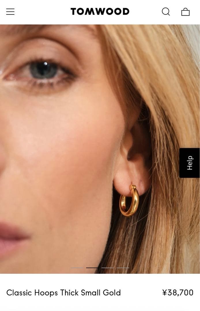 あい　Classic Hoops Thick Small Gold