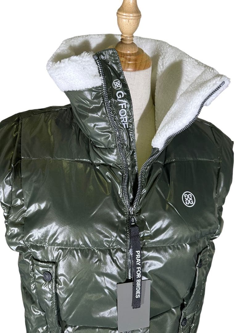 G/FORE韓国ジーフォアレディースダウンショートベストsizeLカーキー