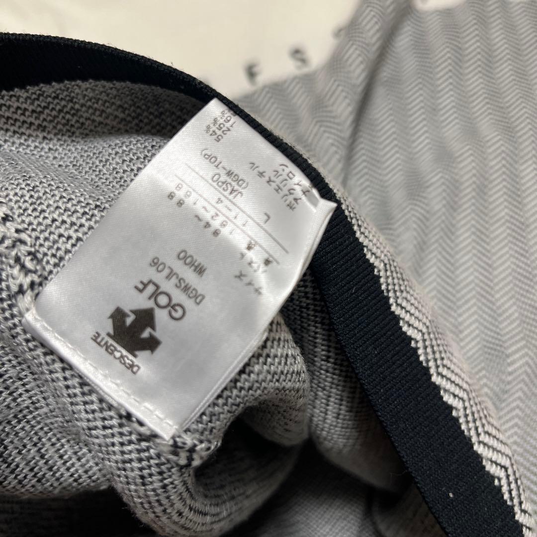 デサントゴルフ タートルネック ニットセーター ヘリンボーン柄 レディース