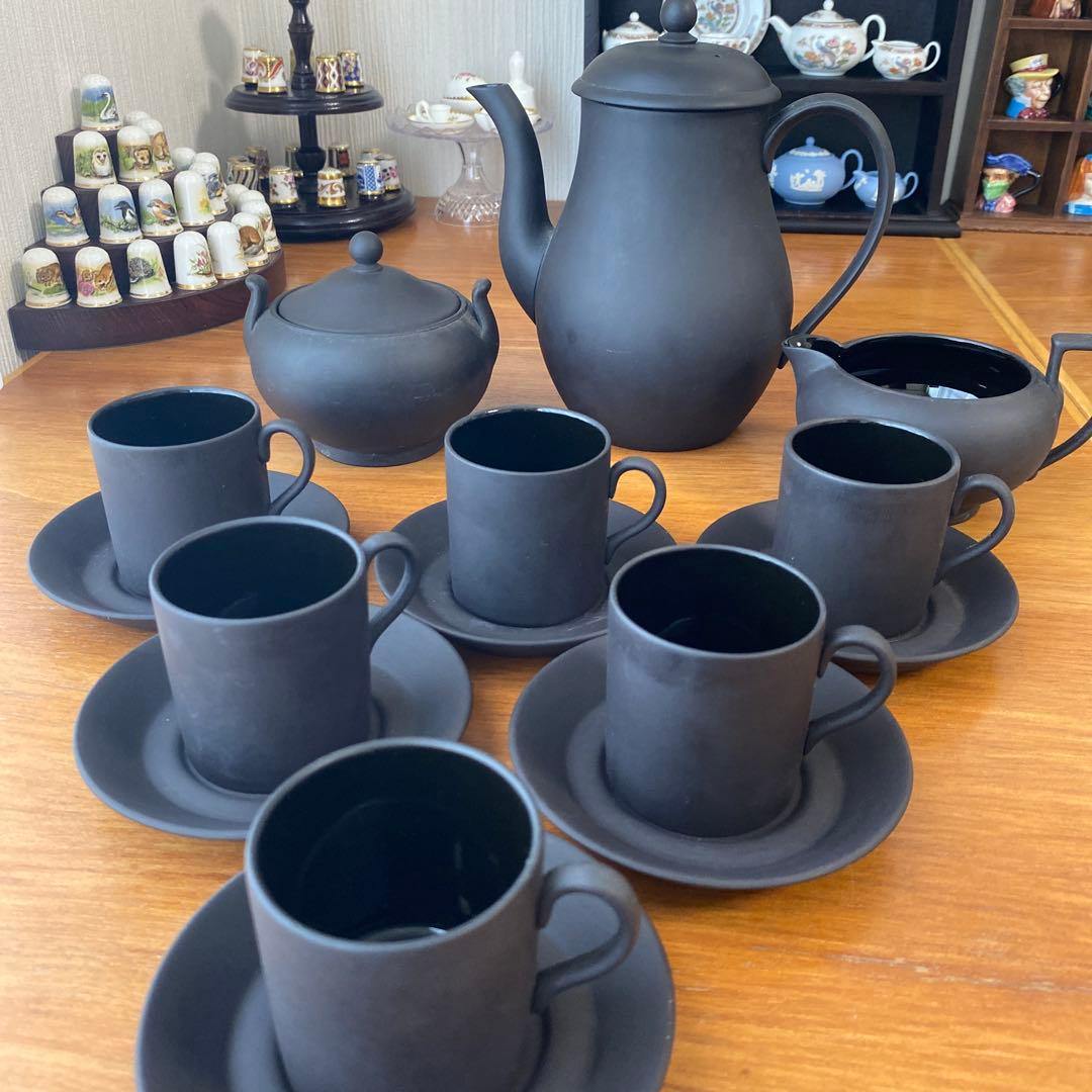 ウェッジウッド ブラックバサルト　コーヒーセット　デミタス カップ　廃盤　希少