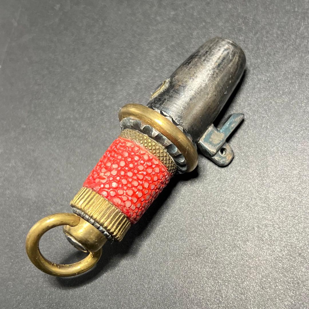 ◎江戸時代 本鮫皮十手型根付鉄地根付 腰提げ物◎古美術骨董武具◎古道具 庵々