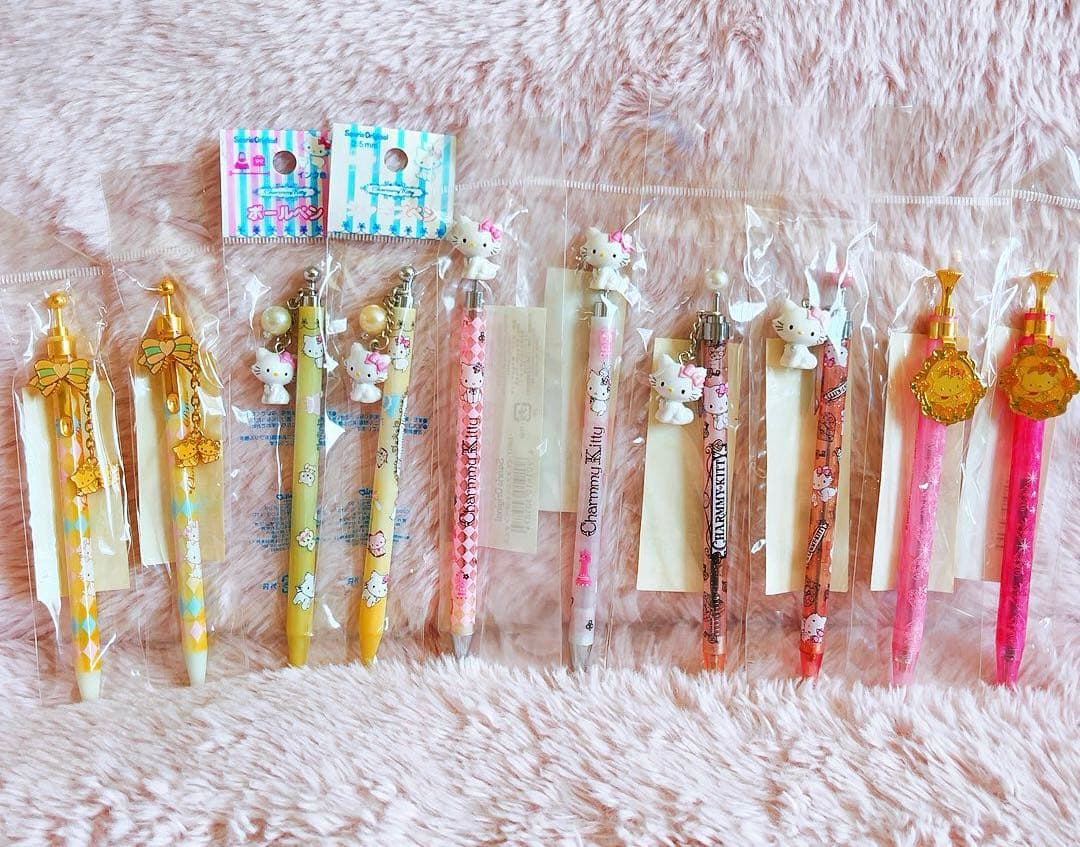 希少レア　チャーミーキティ　マスコット付きペン　まとめ売り　平成レトロ　サンリオ