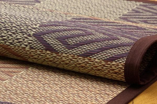 新品＊純国産 ＊い草花ござカーペット＊江戸間２帖１７４×１７４センチ＊両面使用可