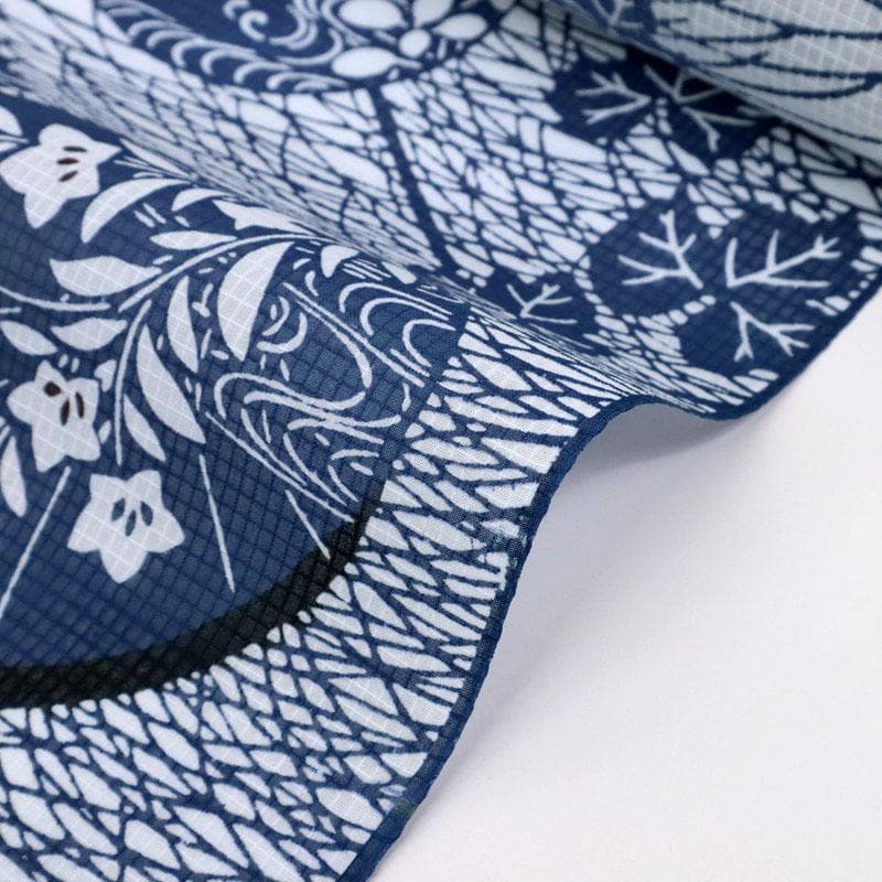 《いー★ハイブリ仕立て＋竺仙浴衣『綿紅梅』小紋■団扇秋草◆反25-16