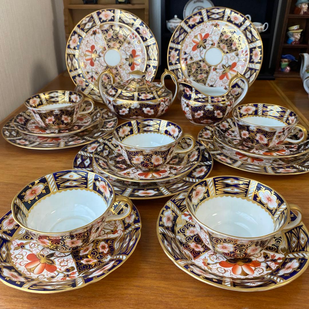 ロイヤルクラウンダービー　トラディショナルイマリ　古伊万里　5人用　ティーセット