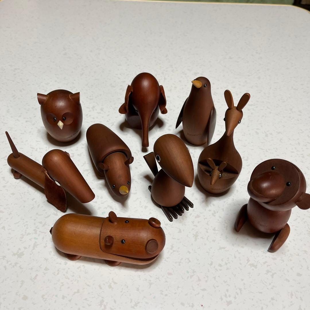 木製　動物　オブジェ9個　新品　未使用