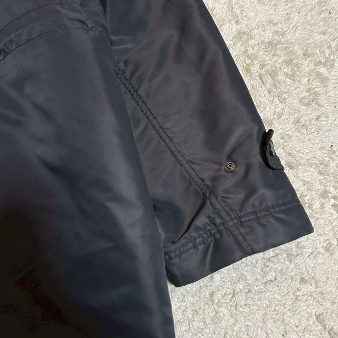 【希少】NIKE ナイキ スウッシュ刺繍 ベンチコート ロングコート ブラックL