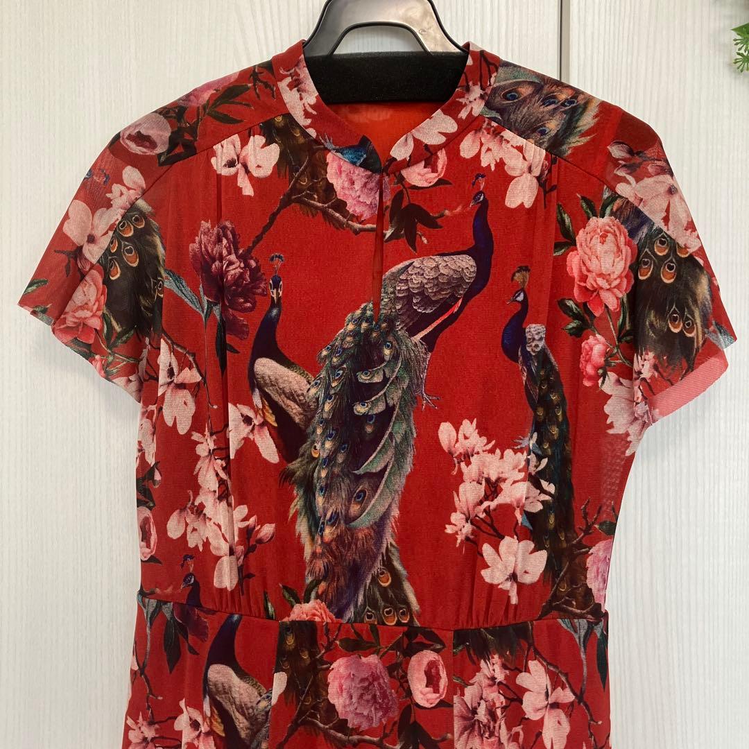 【VIVIENNE TAM】PEACOCK PRINT NET　ドレス