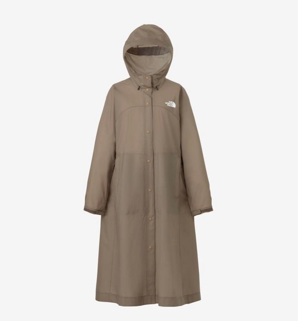 THE NORTH FACE フード付きロングレインコート ベージュ S