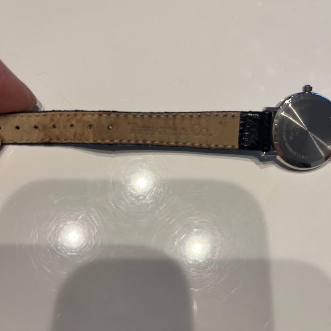 レディース 時計 ティファニー 紺レザー