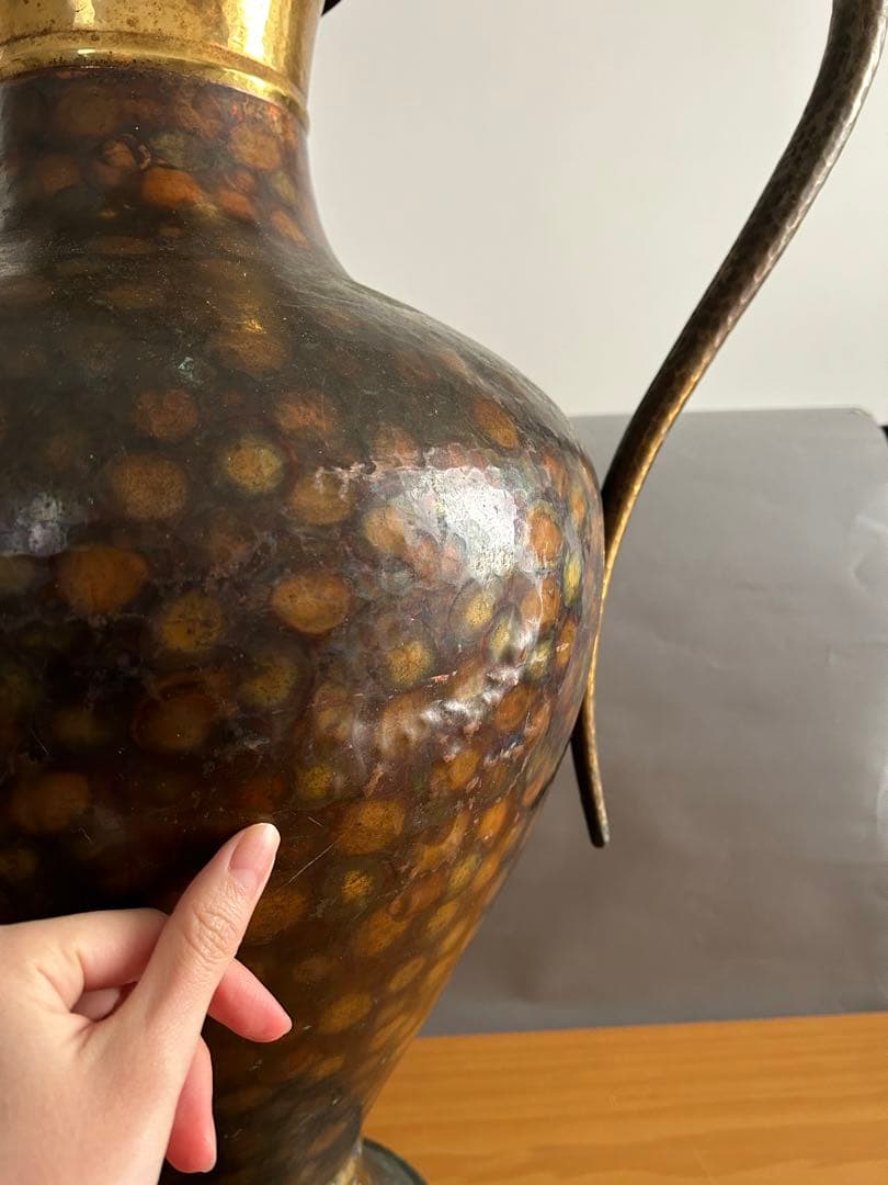 イタリア　アンティーク　真鍮　花瓶　水差し　花器　フラワーベース　壺　ピッチャー