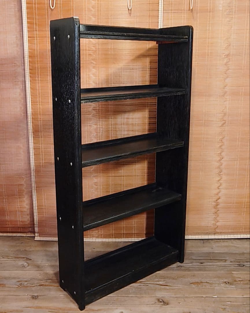 木製本棚5段　オープンラック　昭和レトロ　古家具