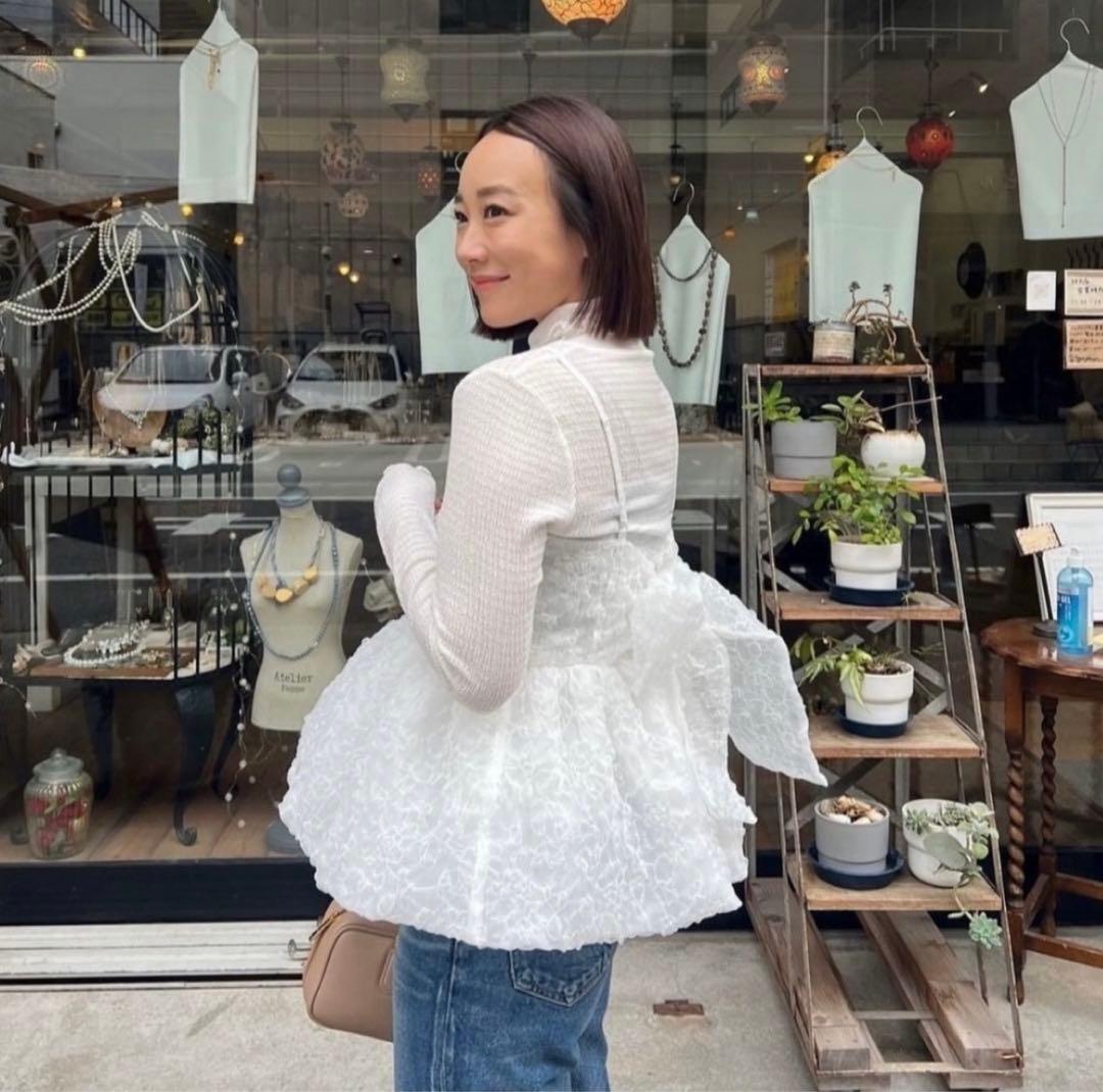 【美品】rosymonster オーガンジートップス　ホワイト