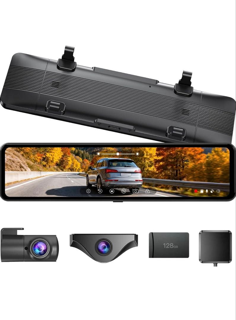 ドライブレコーダー ミラー型 前4K+後2.5K&フロントカメラ分離式&ズーム