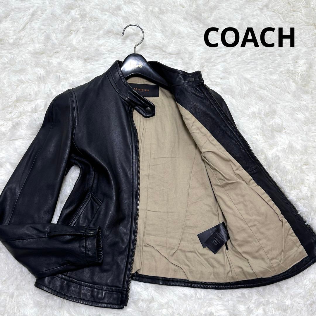 専用☆美品 希少サイズ COACH シープスキン シングルライダース XS
