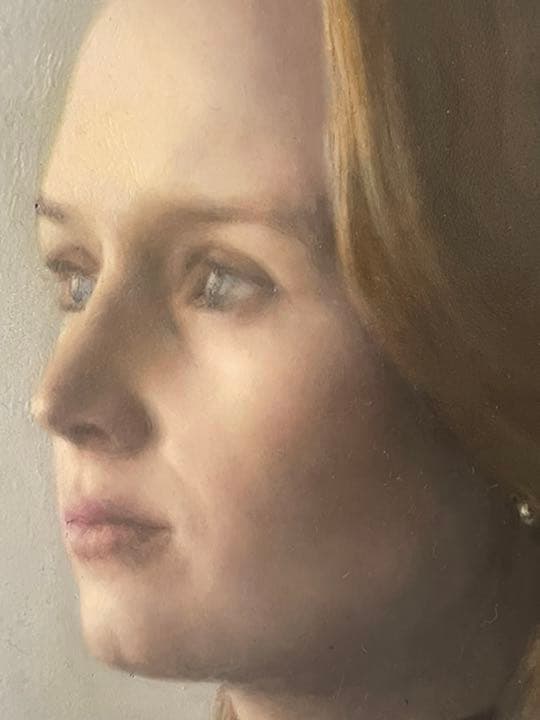 油絵。38cm x 30cm。特注額縁付き。