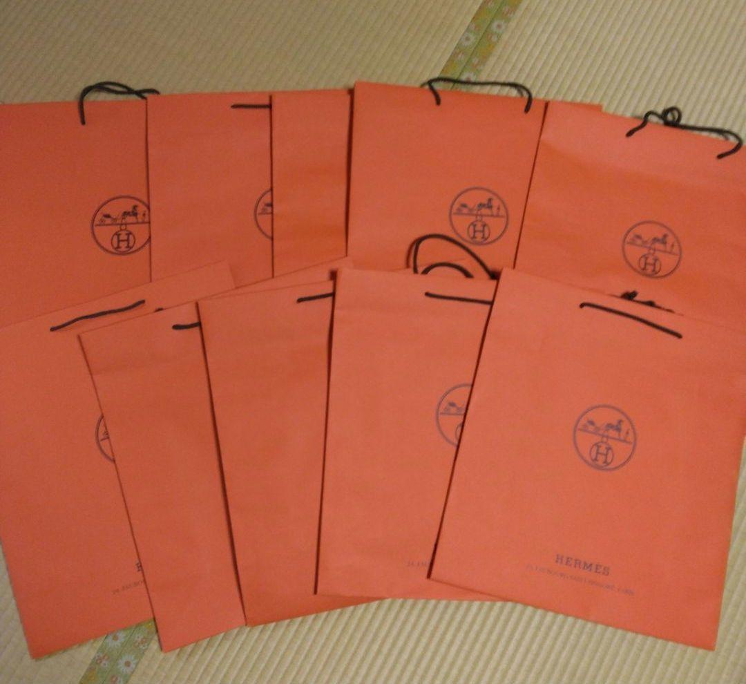 エルメス紙袋★折り目が無い美品★同サイズ10枚セット★