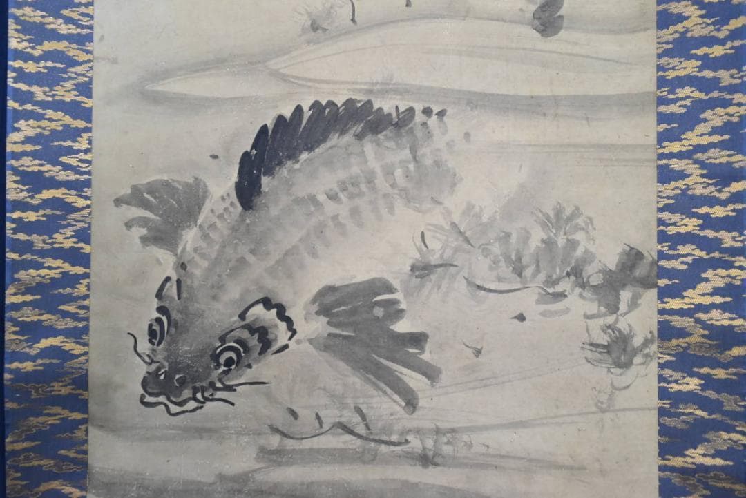 【真作】曽我玄仙/鯉図/双幅/掛軸/名家伝来/AA-816